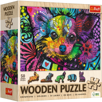 Trefl, Bunter Welpe - 500+1 Teile Holzpuzzle