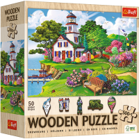 Trefl, Sommer Oase - 500+1 Teile Holzpuzzle