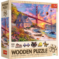 Trefl, Sonnenuntergang Golden Gate - 1000 Teile Holzpuzzle