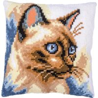 Vervaco Kreuzstich-Kissen-Set Siamkatze - Stickbild...
