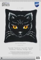 Vervaco Kreuzstich-Kissen-Set Schwarze Katze - Stickbild...