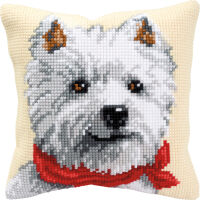 Vervaco Kreuzstich-Kissen-Set Hund  Westie- Stickbild...