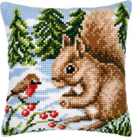 Vervaco Kreuzstich-Kissen-Set Eichhörnchen -...