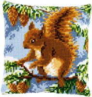 Vervaco Kreuzstich-Kissen-Set Eichhörnchen -...