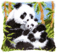 Vervaco Knüpfkissenpackung Pandas