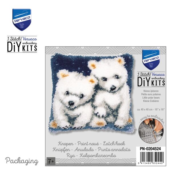 Vervaco Knüpfkissenpackung Kleine Eisbären