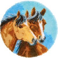 Vervaco Knüpfteppich / Wandbehangpackung 2 Pferde