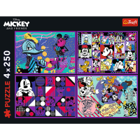 Trefl, Disney Mickey Maus und seine Freunde, 4x250 Teile Puzzle