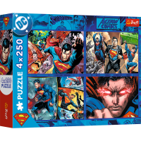 Trefl, Die Hilfe von Superman, 4x250 Teile Puzzle