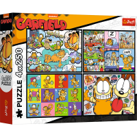 Trefl, Garfield hasst Montag, 4x250 Teile Puzzle