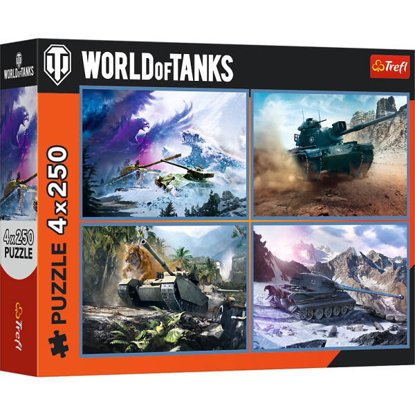 Trefl, Panzerbattle, 4x250 Teile Puzzle