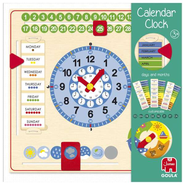 Goula Kalender Uhr aus Holz