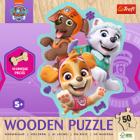Trefl, Paw Patrol, Ein fröhlicher haufen Hunde, 50 Teile Holzpuzzle