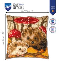 Kreuzstich-Kissen-Set Igel - Stickbild vorgezeichnet