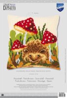 Kreuzstich-Kissen-Set Igel mit Pilzen - Stickbild...