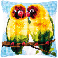 Kreuzstich-Kissen-Set Verliebte Vögel - Stickbild...