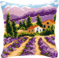 Kreuzstich-Kissen-Set Provence - Stickbild vorgezeichnet