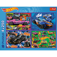 Trefl, Hot Wheels, 4x250 Teile Puzzle