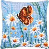 Kreuzstich-Kissen-Set Schmetterling - Stickbild...