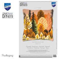 Kreuzstich-Kissen-Set Herbstwald - Stickbild vorgezeichnet
