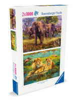 Ravensburger, Afrikanische Tiere, 2x 1000 Teile Puzzle