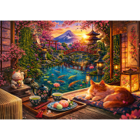 Trefl, Die Katze aus dem Sakura-Garten - 1000 Teile Puzzle