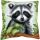 Kreuzstichkissenpackung Waschbär - Stickbild vorgezeichnet
