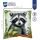 Kreuzstichkissenpackung Waschbär - Stickbild vorgezeichnet