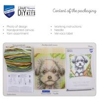 Kreuzstichkissenpackung Hund - Stickbild vorgezeichnet