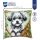 Kreuzstichkissenpackung Hund - Stickbild vorgezeichnet