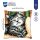 Kreuzstichkissenpackung Katze mit Buch - Stickbild vorgezeichnet