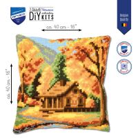 Kreuzstichkissenpackung Herbstlandschaft - Stickbild vorgezeichnet