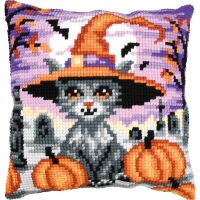 Kreuzstichkissenpackung Halloween-Kätzchen -...